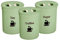 3 Piece Tea Coffee Sugar Canister Set 850ml Plastic Round Tea Coffee Sugar ContainerTin Airtight Storage Jars Set (Green)