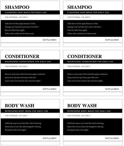 18 Stücke Wasserdichtes Etikett Aufkleber für Spender Flaschen Bauernhaus Etikette Shampoo Spender Aufkleber für 2,76 x 3,54 ZollKüche Badezimmer 2,76 x 3,54 Zoll
