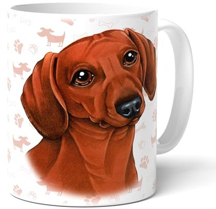 DACKEL - Tasse mit passenden Spruch, Kaffeetasse mit Dackel Zeichnung. Für Dich/Lustige Texte/Becher Kaffeebecher. Geschenk.