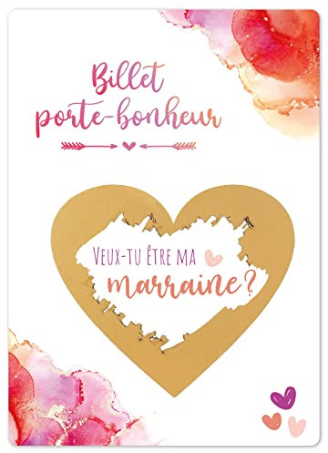 Joli Coon Carte a gratter Veux-tu être ma marraine - Cadeau parrain demande