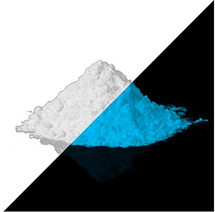 lumentics Hochleistungspigment blau nachleuchtend - Im Dunkeln leuchtende Farbpigmente, Nachtleuchtpulver, Glühpulver, UV Leuchtpigment (40 g, 150 µm)