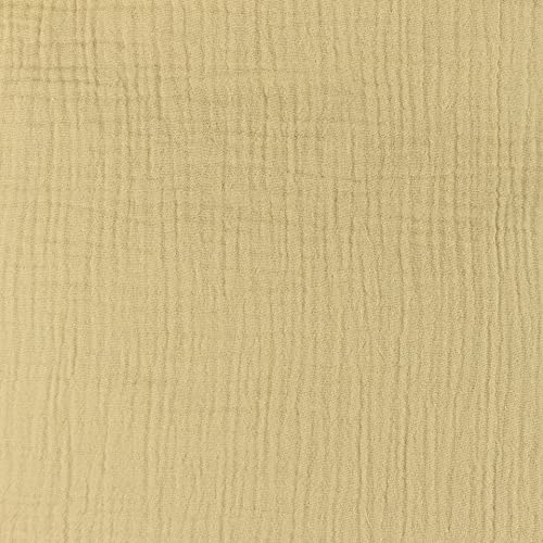 Organic-Musselin-KIM-100% Bio Baumwolle-50 cm Schritte-Meterware (Sand-300)