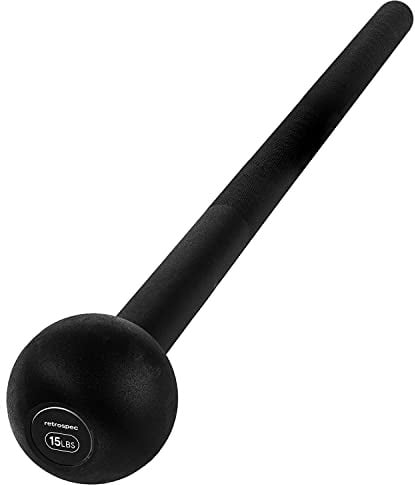 Retrospec Steel Macebell 5 to 30lbs for Men, Women Steel Mace Strength Training, Full Body Workouts , Matte Black