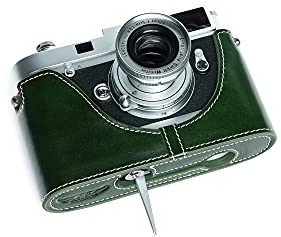 Handarbeit aus echtem echtem Leder halb Kamera Tasche Abdeckung für Leica MP M6 M4 M3 M2 M1 Mit Leicavit-M grüne Farbe