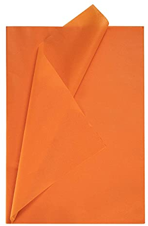 Geschenkpapier Seidenpapier Orange- Papier zum verpacken Orange 50x70 cm, Decoupage seidenpapier Orange 50 Blatt