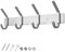 Dripex Garderobenhaken 4 Haken Garderobenleiste Edelstahl Gebürstet für Jacken Kleider bis zu 30kg belastbar Hakenleiste für Flur Vorzimmer 27cm (Silber, 1 Stück)