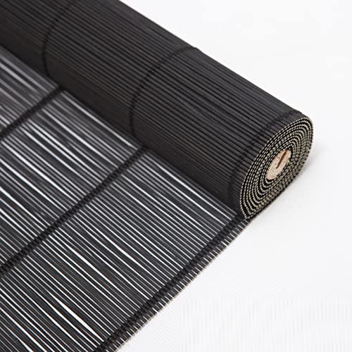 Schwarzes Bambusrollo,Atmungsaktive Bambusjalousien,Blind Sun Shade Sichtschutz Rollo,Lichtfilter Rollläden Bambus Raffrollo,Bambus Jalousette für Balkon,Büro,Hotel,Esszimmer (W100xH100cm/W39xH39)