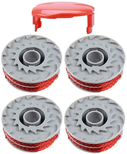 Bobine de fil de rechange pour Flymo FLY021 Coupe Bordure débroussailleuse compatible avec Contour 500 XT, Power Trim 500 XT, Mini Trim Contour XT, Mini Trim Auto ST/XT/Plus XT (4 + 1pcs)