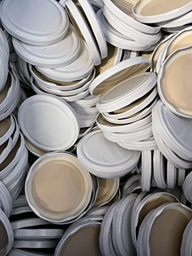 25er Set Ersatzdeckel Twist-Off-Deckel für Sturzgläser To 82 passend für 230, 350, 435, 540, 565 ml Einmachgläser Einkochgläser | wurstmacher-shop by trümper HALLENDO® (Weiß)