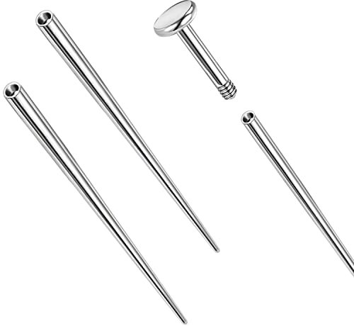 14g/16g/18g ASTM F136 Titanium Piercing Taper Insertion Pin für Innengewinde Tragus/Helix/Lippe/Nase/Helix/Piercing Schmuck Knorpel Ohrringe Labret Nose Studs Stretcher Assistant Tool