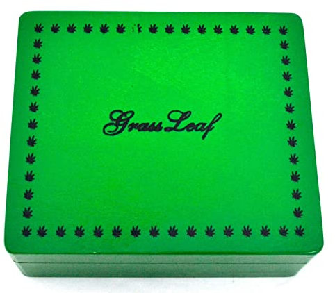 GRASSLEAF LARGE WOODEN ROLLING BOX ROLL BOX SMOKING FOR YOUR SMOKING ACCESSORIES (GREEN)