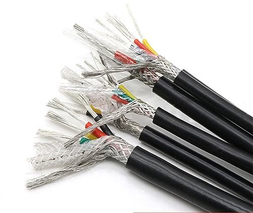 Fixed Fence 2 3 4 6 Core Flexible Copper Shielded Cable, 1M Sq 0.3 0.5 0.75 1 1.5 2 2.5mm Soft Silicone Rubber, High Temperature Insulated Wire Device Welding (Size : 22AWG Sq 0.3mm, Color : 6 Cores