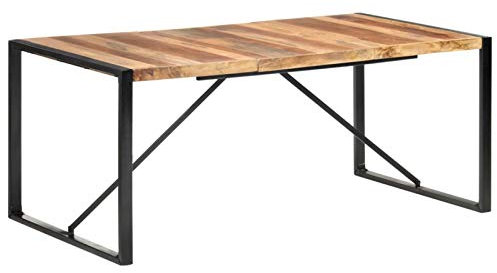 Homgoday Esstisch Esszimmertisch Küchentisch Holztisch Speisetisch mit Stabilen Tischplatte Tisch für Esszimmer Wohnzimmer Küche Esszimmermöbel 180x90x75 cm Massivholz mit Palisander-Finish