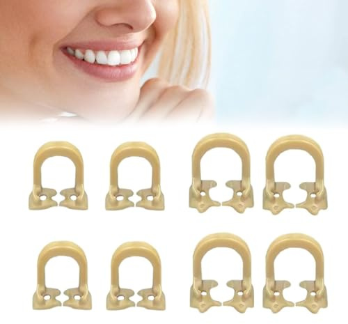 8Pcs Dental Rubber Dam Clamps Dental Distal Premolar Resin Clip Rubber Sheets Barrier Clips for Better Oral and Dental Condition