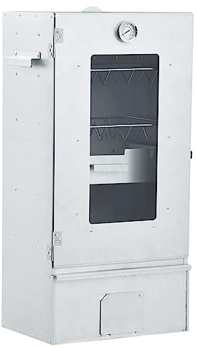 Camerina Räucherofen mit 1 kg Hackschnitzel RäUcherofen Edelstahl RäUcherofen 44,5 x 29 x 83 cm