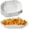MamboCat Lot de 6 bols à frites - Ovales et blancs - En porcelaine - Assiettes à viandes avec relief pour accompagnements, saucisses, frites et pépites - Assiettes de service réutilisables