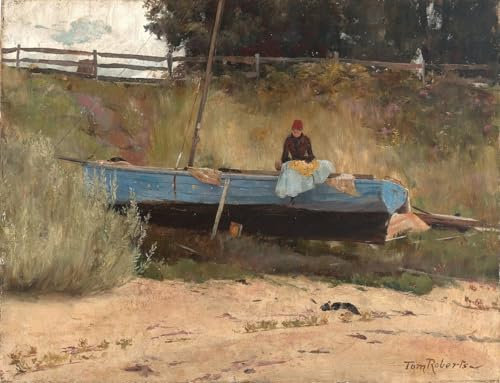 PSVDCTOO Vintage Malerei Poster Poster Bilder Boot am Strand von Queenscliff von Tom Roberts für Home Dekoration60x90cm