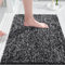 Yimobra Rutschfester Badezimmerteppich Extra weich und bequem Wasserabsorbierende, Dicke und maschinenwaschbare Badematte Flauschig für Dusche und Badewanne, Schwarz&Weiß, 51 x 81 cm