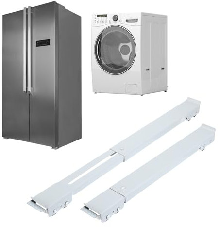 PATIKIL Geräte-Rollen, 2er-Pack Ausziehbare Geräteschieber mit 24 Rädern, Einfaches Bewegen von Waschmaschinen, Trocknern, Herden, Kühlschränken, Weiß