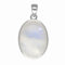 Lebensquelle Plus Regenbogen Mondstein Edelstein Anhänger oval | In 925er Silber gefasst | 18 x 13 mm (weißer Labradorit)