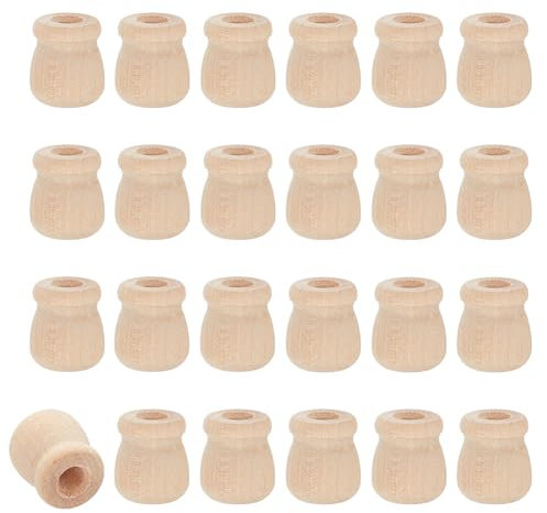 PH PandaHall 50 Stück Holz Kerzenhalter Unvollendete Kerzenbecher Kerzenständer Kerzenbecher Aus Holz Bohnentopf Für Stabkerzen Heimdekoration Durchmesser: 6mm