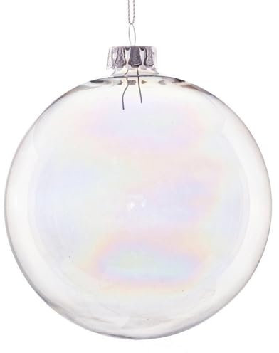 Magie di Natale Palline per albero di Natale in vetro decorate (8, Trasparente, 7 cm)