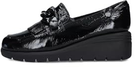 Melluso K55272 Scarpa Mocassino Donna col Nero Vernice ZEPPETTA Comoda 5 CM Invernale Sottopiede Soft Nero 41