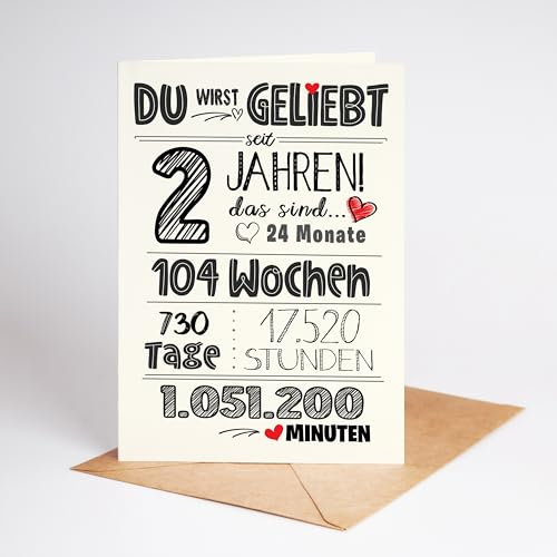 Lovely Cards - Süße Karte zum 2. Geburtstag - Geburtstagskarte 2 Jahre Junge - Geschenk Mädchen 2 Jahre - Geburtstagskarte A6 (2 Jahre)