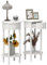 HOMCOM Set 2 Comodini con Cassetto e Ripiano, Coppia di Tavolini da Salotto in Legno Stile Contemporaneo, Ø35.5 x 71 cm, Bianco