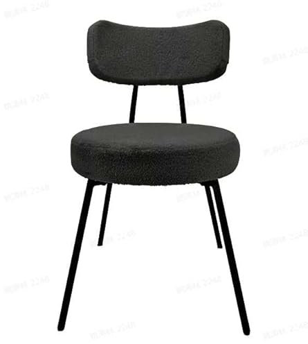 VASAGLE Esszimmerstuhl 2er Set, Küchenstuhl, Polsterstuhl, Fleece Oberfläche, geschwungene Rückenlehne, Stahlrahmen, modern, tintenschwarz KDC110B01