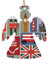 England Symbols Print Christmas Wooden Decorations Fireplace and Christmas Tree Holiday Hanging Decorations