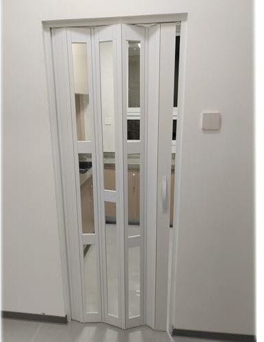 AMUFJJ Falttür Falttüren Innentüren Schiebetür Falttüren für Speisekammer für Küche/Terrasse/Schrank, Raumteiler mit Schiebetür, PVC-Akkordeontür(70x96in/177.8x243.8cm)