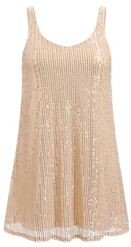 AGYMNX Damen Pailletten Glitzer Kleid Damen Frauen Sexy Halter V-Ausschnitt Rückenfrei Glänzendes Kleid Glitter Tube Club Cocktail Party Kleider