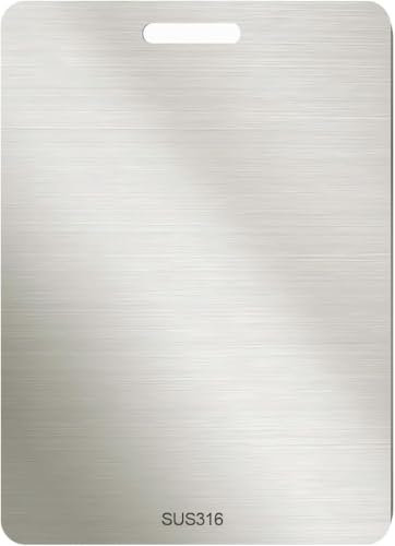 Planche a Decouper, 100% 316 Planche a Decouper Inox, 2025 Planche a Decouper en Titane, Planche de Cuisine en Titane Pour Viande, Fruits, Légumes, Pâte(34 * 24cm)