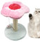 BPS Rascador Gato Árbol para Gatos con Diseño de Flor Centro de Actividades Compacto con Ratón Colgante y Poste Rascador de Sisal (Rosado) BPS-10874