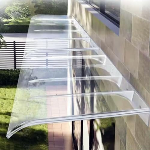 Clear Door Awning,Polycarbonate Window Awning,Awning Canopy,Self Cleaning Window Rain Shelter Cover,Outdoor Porch Awning Shelter,Patio Roofing Canopies,3.5mm Thick (40x50cm/16x20,Transparent)