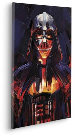 Komar Keilrahmenbild - Star Wars Darth Vader Flaming - Größe: 40 x 60 cm - Kinderzimmer, Wanddekoration, Schwarz