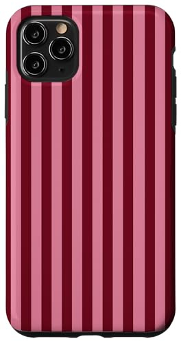 Burgundy and Pink Stripes Geometric Vertical Lines Trendy Case for iPhone 11 Pro Max