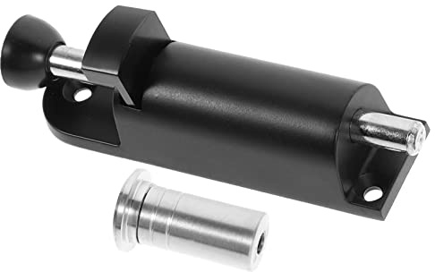SHINEOFI Spring Loaded Pin Latch and Slide Bolt Lock, Black Small Size, Automatic Spring Latch Lock for Doors and Windows, No Drilling Required, Suitable for Internal Door and Window