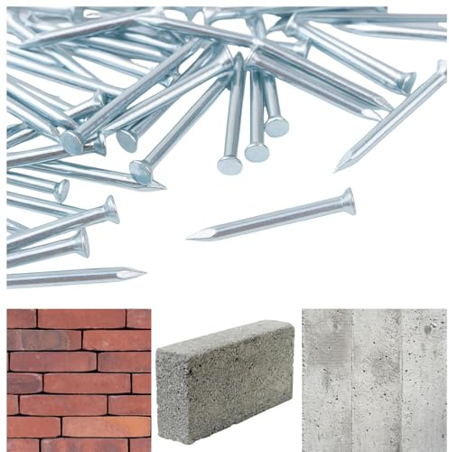 315 Supplies® Galvanised Masonry Nails – 100pcs Pack | Hardened Steel, Bright Zinc Plated | Tough Nails for Brick, Block & Concrete (30mm x 2.5mm – 100pcs)
