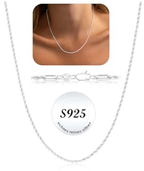 ZOERAY Collana Donna Argento 925 Senza Pendenti Catenina Argento Puro 925 Impermeabile Collane Particolari Lunga Catena Corde Bigiotteria Idee Regalo Natale per Donna Compleanno Amica 40/45/50/55cm