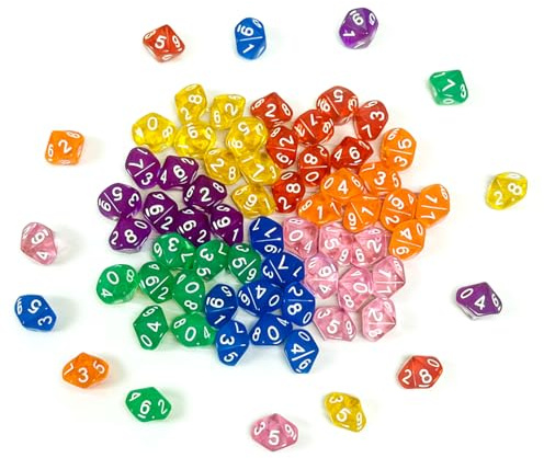 70Stück Polyedrische Würfel Set Acrylic Dice D10 Spielwürfel Würfel Bunt für Würfelset DND/D&D/RPG/MTG Table Games Board/Card Game Role Play für Unterhaltungsaktivitäten Familientreffen Freizeitlokale