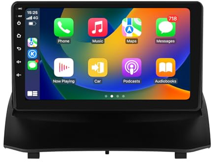 Android 14 9-Zoll-Autoradio für Ford Fiesta 2009-2017, unterstützt kabelloses Carplay/Android Auto, Lenkradsteuerung, WLAN/4G, FM 4-Kern 2GB & 64GB