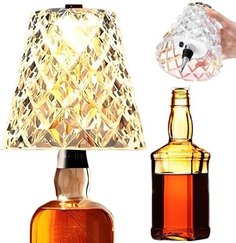 Lampada A Bottiglia Di Vino - Paralume Senza Fili con Regolazione Touch a 3 Colori,Lampada Ricaricabile Wireless per Bottiglia da Liquore - per Camera da Comodino Soggiorno Cucina Sala da Pranzo Decor