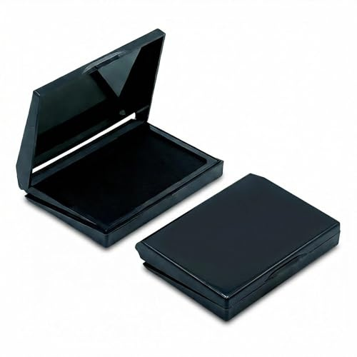 PORUPAEL 2 PCS Black Ink Pads - Premium Large Stamp Pads with Quick-Dry Ink for Clear Impressions, Ideal for Office, Home, Crafting & Professional Stamping