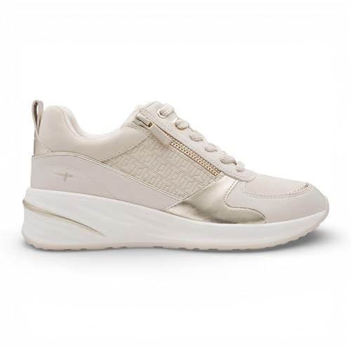 Sneakers con Zeppa da Donna con Cerniera Laterale Scarpe Casual da Passeggio con Lacci, Suola con Plateau Leggera, Scarpe da Ginnastica Comode e alla Moda per L'Uso Quotidiano