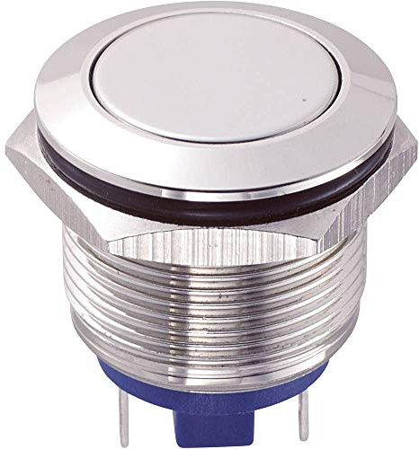 TRU COMPONENTS GQ19F-10/J/N Vandalismus-Druckschalter, 48 V/DC, 2 A, 1 x Aus/(On) Rückruf, 1 Stück