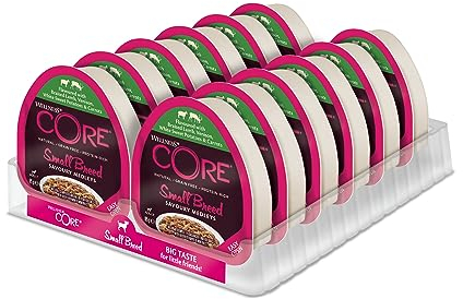 Wellness CORE Small Breed Savoury Medleys, Hundefutter nass für kleine Hunde, Lamm & Wild, 12 x 85 g, ohne Zuckerzusatz, getreidefrei, mit hohem Fleischanteil