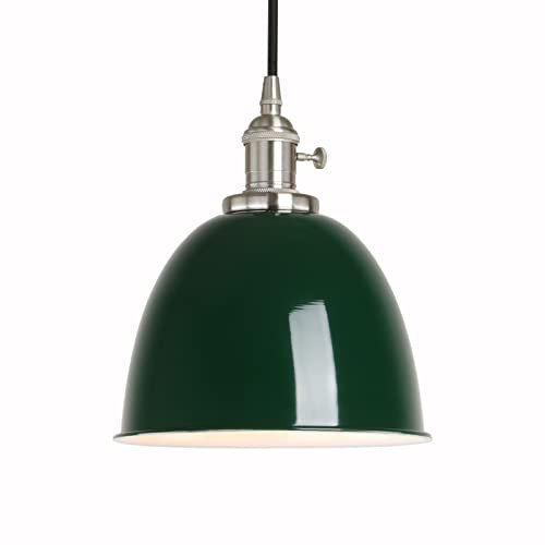 Phansthy Pendelleuchte Esstisch Vintage Dunkelgrün Industrial Metall Lampenschirm Hängeleuchte,Hängelampe, Küchenlampen Hängend Vintage, Hängelampe Esstisch, Pendellampe im Landstil (Dunkelgrün)