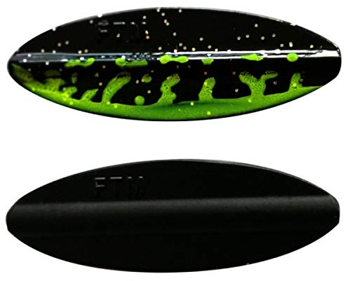 Fishing Tackle Max FTM Tornado Inline Spoon 37mm 3,7cm 7,5g Schwarz Grün UV Schwarz 5200354 Blinker für Forellenangeln Ultra Light Spoons